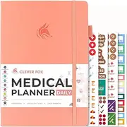 Clever Fox Medical Planner Daily – Medical Notebook, Health Diary, Wellness Journal & Logbook to Track Health – Self-Care Medical Journal – 3 Months, Undated, 7″ x 10.5″, Hardcover (Light Pink)