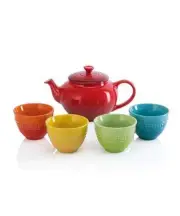 Le Creuset Tea Set Rainbow Teapot 13cm Cup 8cm 5 pieces set