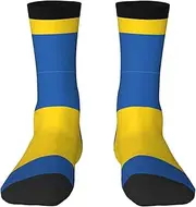 [EdWal] Soft Flag of Ukraine print Moisture Wicking Socks Sports Socks for Men and Women Warm thermal Boot Hiking Socks