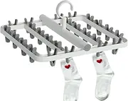 Foldable Laundry Hanger Drying Rack - Clothes Drying Hanger with 24 Clips | Underwear Hanger with Clips for Socks, Bras, Lingerie, Clothes, Towel,