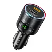 Bluetooth 5.4 FM Transmitter for Car, 38W PD&QC3.0 Dual USB Charging