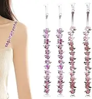 2 Pairs Bra Straps Clip, Bra Straps Slide, Removable, Bra Straps with Invisible, Bra Holder Straps Clip Back, for Bra Straps Lace Flower Clear, Flower Decorative Elastic Women's Bra Straps Replacement
