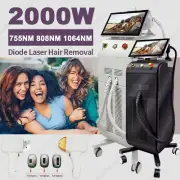 2KW Permanent Hair Removal 3 Wavelength 808 755 1064nm Diode Laser Fast Epilator