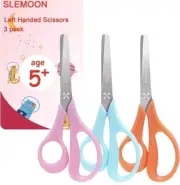 5" Left Handed Kids Scissors Set of 3 pcs, For Kids Craft, Blunt Tips
