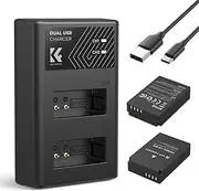 K&F Concept LP-E12 Battery and Charger Set with Dual Slot Charger for Canon M2, M200, M50, M100, M10, 100D