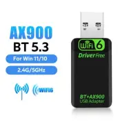 Bluetooth WIFI 2-in-1 Network Card WiFi 6 AX900 Driver Free USB Wireless Adapter