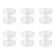 6PK Boxsweden Crystal Round Easy Access 2 Tier Turntable Storage 21x21x21.5cm