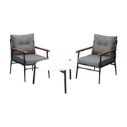 Livsip Outdoor Patio Setting 3 Piece Bistro Lounge Furniture Set 70cm Table
