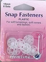 Hemline Hangsell Snap Fasteners Sew on Snap Fasteners, Clear