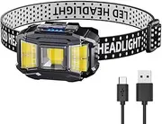 COB LED Strong Light Headlight Motion Sensor Induction Headlamp USB Charging Powerful Headlight Torch for Outdoor Night