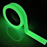 Glow in The Dark Luminous Tape Sticker - Waterproof Self-Adhesive Warning Tape, Wall Decorative Sticker, Green Light (1.5CM X 3M)