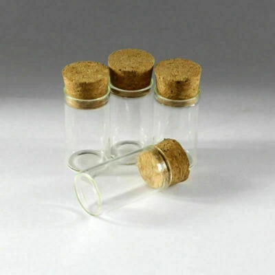 5pcs 8ml Empty Sample Vials Clear Glass Bottles with Corks Jars Small bottle