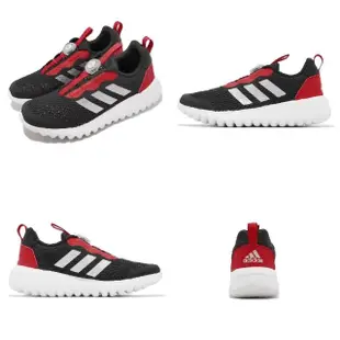 【adidas 愛迪達】童鞋 ActiveFlex BOA 3.0 K 中大童 小朋友 黑 紅 運動鞋 快速綁帶(HP2501)