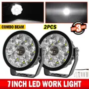 2PCS 7inch LED Work Light Bar Pods Spot Flood Combo Fog Lamp Offroad Driving SUV