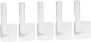 5pcs Nail- Wall Hooks Self Adhesive Hooks for Towels, Coats, Kitchen & Bathroom Decorative Wall Hook Wall Mounted Hooks Sticky Hooks Plastic Wall-mounted White Hanging Key