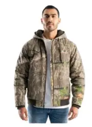 New Mossy Oak Men’s Sherpa Lined Bomber Jacket with Hood Size Large (42-44)