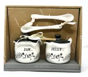 Rae Dunn Floral Jam Jar Set With Spoons New In Box 2024