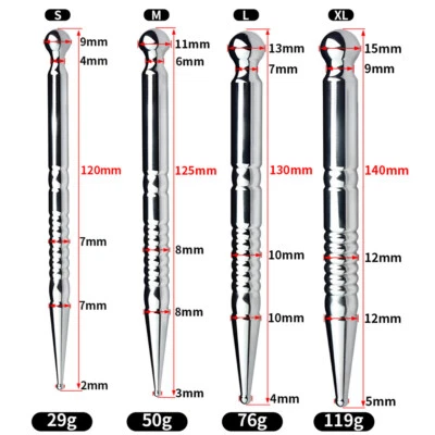 New Male Stainless Steel Penis Plug Urethral Sounding Dilator Adult Stretcher