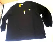 Carhartt Loose Fit 3XL Long Sleeve Pocket T Shirt Tee Solid Black K126 BLK New
