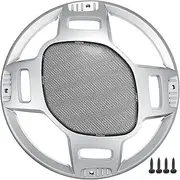 X AUTOHAUX 12" Car Speaker Grills Cover Mesh Round 12 Inch Audio Speaker Subwoofer Guard Protector Case with Mounting Screws Iron Silver Tone Black - Pack of 1