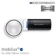 【德國 Eschenbach】mobilux LED 5x/20D/58mm 德國製LED手持型非球面放大鏡 15115(公司貨)