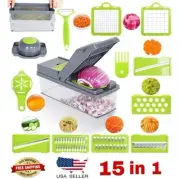NEW 15-In-1 Vegetable Fruit Chopper Cutter Onion Veggie Dicer Slicer Kitchen.