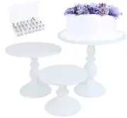 Moon Moon 3-Piece White Iron Metal Cake Stand Set for Weddings, Parties
