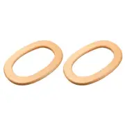 6.7" Wood Purse Handle Oval Handbag Replacement for DIY Making, 2Pcs Light Brown