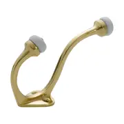 3970 Hat & Coat Hook Porcelain Tip Polished Brass H115xP75mm