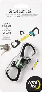 Nite Ize 360° Magnetic Locking SlideLock Carabiner, Olive