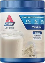 Atkins Vanilla Protein Shake Mix, High Protein, Low Carb, Low Sugar, Keto Friendly