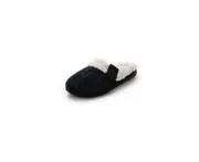 Unisex Cozy Memory Foam Slippers Fuzzy Wool-Like Plush Fleece Lined House Shoes - Navy