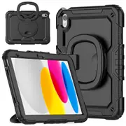 MCC Shockproof iPad (A16) 11" 2025 11th Gen Strap Ring Rugged Case Cover Apple inch [Black]