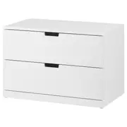 NORDLI chest of 2 drawers, white, 80x54 cm
