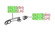 Toyota Tacoma Double Cab 20-21 Front Black 218 Door Handles w/Smart Entry
