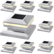 Dynaming 8 Pack Solar Post Lights, Outdoor Decorative Post Cap Light, Solar P