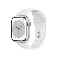 Apple Watch Series 8 GPS 41mm Silver Aluminium Case White Sport Band-Regular