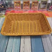 Wicker Serving Tray Basket Rectangular 12" x 8" x 3" in Tan/Brown NEW! (Plastic)