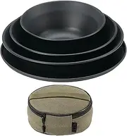 Flatware, Camping Dishes, Camping Dinnerware Set, Stainless Steel Tableware, Titanium-Plated Heat-Resistant Flatware Dining Tools for Outdoor Backpacking Hiking