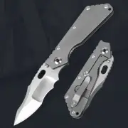 New CNC Satin VG10 Blade Titanium Handle Camping Folding Pocket Knife EDC ST15