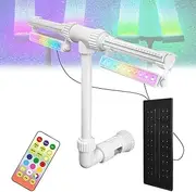 Solar Pool Fountain Light, Dual Spray Adjustable Sprinkler pood Waterfall with LED Lights and 4 Modes for Inground and Above Ground Pools, Remote-Controlled for Relaxation & Cooling 6-15 Degrees