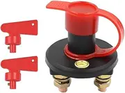 12V/24V Car Battery Power Switch Disconnect Isolator Circuit Breaker Main Switch Kill Cut-Off Switch Insulated Rotary Switch Key(Black Power Switch 1)