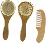 MUSISALY Cradle Cap Brush Set Baby Grooming Kit Newborn Baby Items Soft Woolen Brush Comb Scalp Massager for Infants