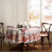Elrene Home Fashions Botanical Harvest Pumpkin Engineered Tablecloth, 60 x 84 Oval