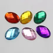 50 Flatback Acrylic Rhinestone Oval Gem Beads 18X25mm No Hole Pick Your Color