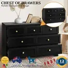 Oikiture Chest of Drawers with 7 Drawers Dresser Tallboy Storage Cabinet Black