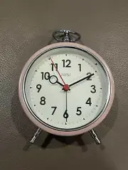 Cloudnola Factory Blush Battery Alarm Clock W/Snooze And Light Pink BNIB