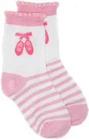 [Jefferies Socks] Little Girls' Ballet Socks (Pack of 3) - Multi-colored