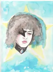 KISS SATANS MUSIC ORIGINAL COMIC ART PAGE 12 , WATERCOLOR 12X9 ONE-OF A KIND