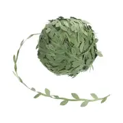 84 Yards Green Leaf Ribbon, Leaves Trim Rope Leaf String, Style 4